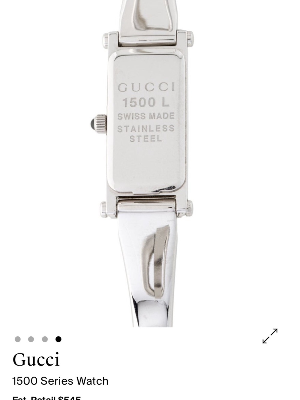 Gucci Silver Rectangular Bangle Watch - Picture 6 of 7